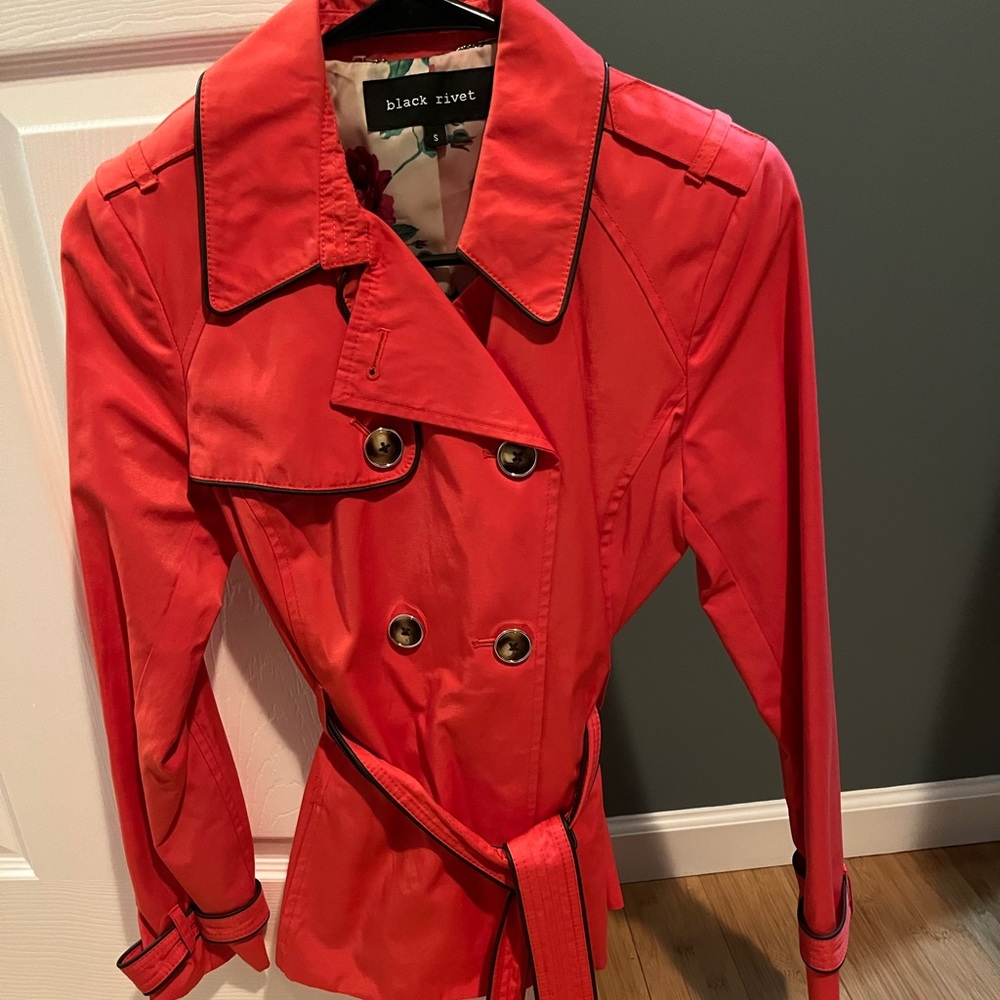 Orange trench coat